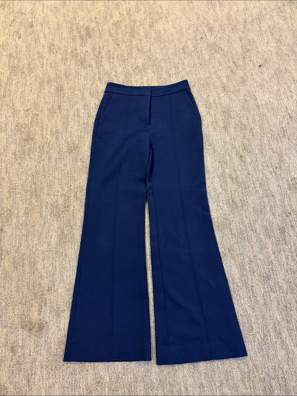 Diane Von Furstenberg Navy High-Rise Flare Pants